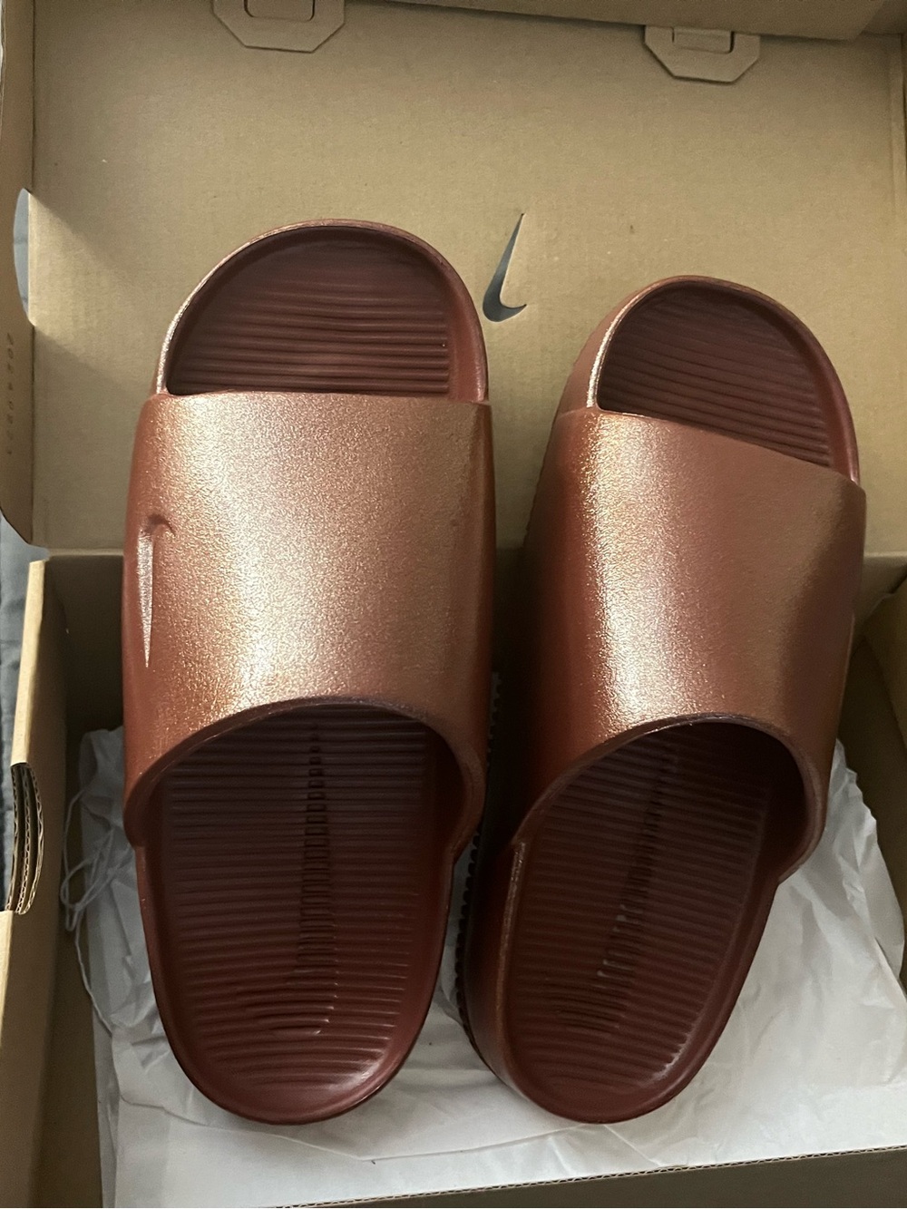 Nike Brown Calm Slides